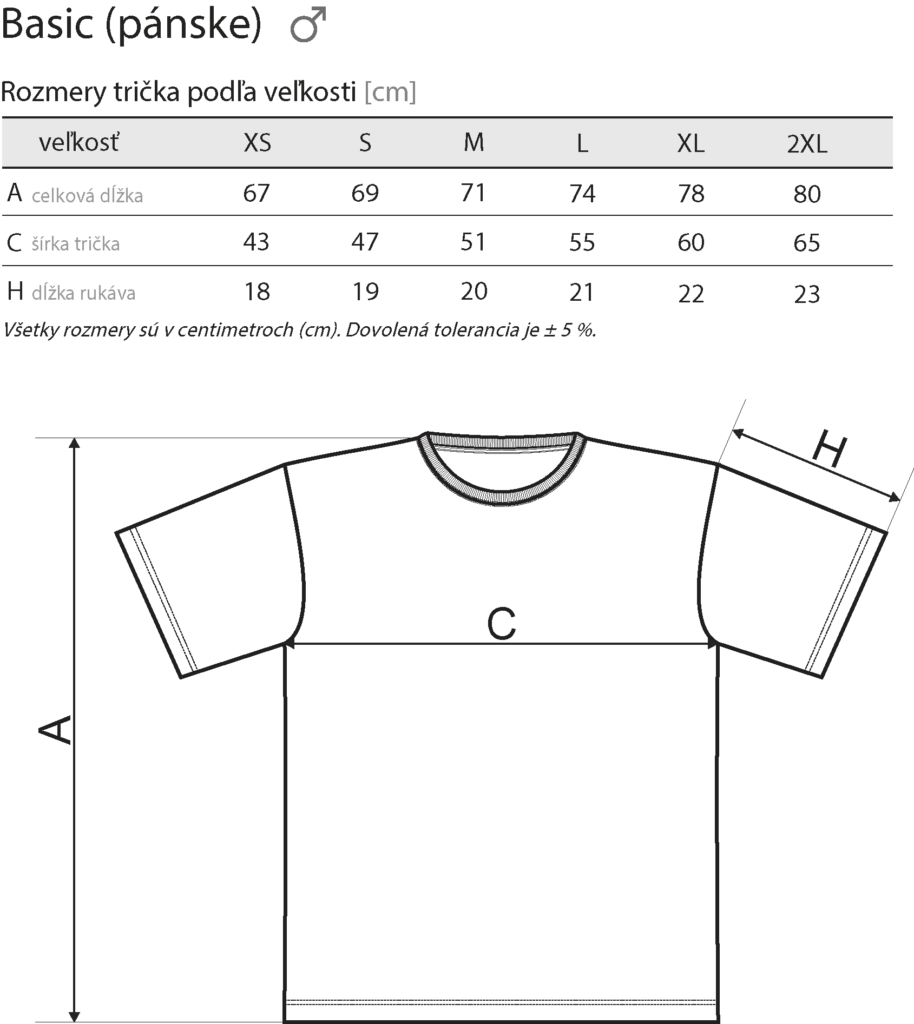 Pánske tričko s krátkym rukávom od firmy Malfini - BASIC